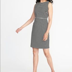 Striped sleeveless sheath dress